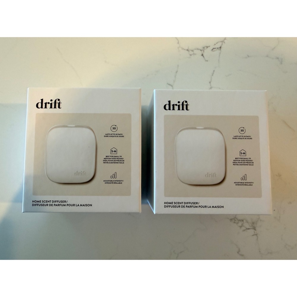 Lot of 2 Drift Home Scent Diffuser Plug In Adjustable Intensity White New